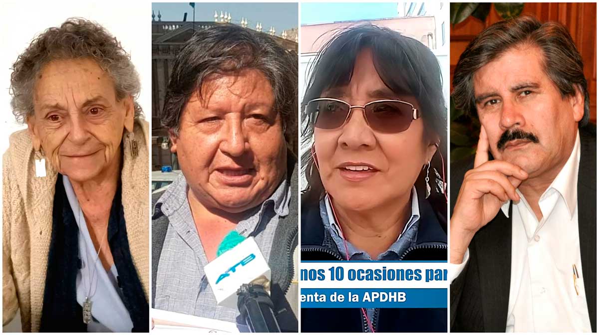 Los activistas de DDHH, Amparo Carvajal, Manuel Morales, Yolanda Herrera y Waldo Albarracín.Foto: Composición EL DIARIO